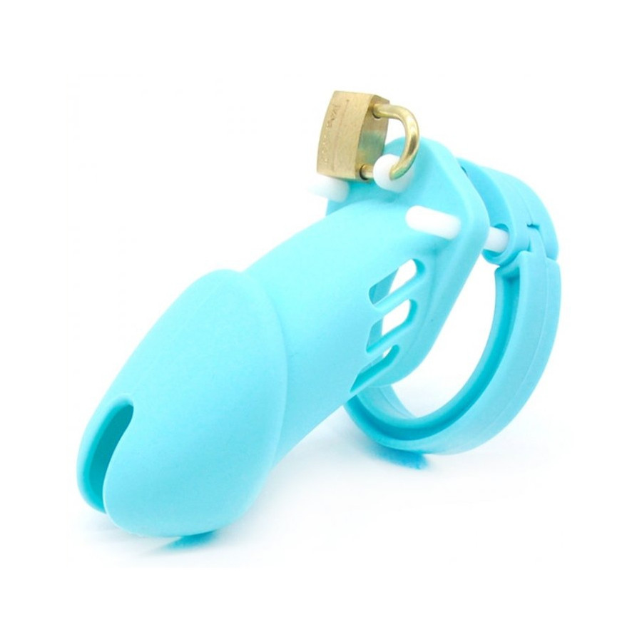 Cage de chasteté Silicone Bran 9 x 3cm Bleue
