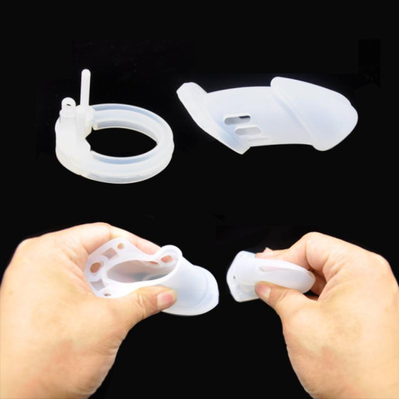 Cage de chasteté Silicone Bran 9 x 3cm Transparente