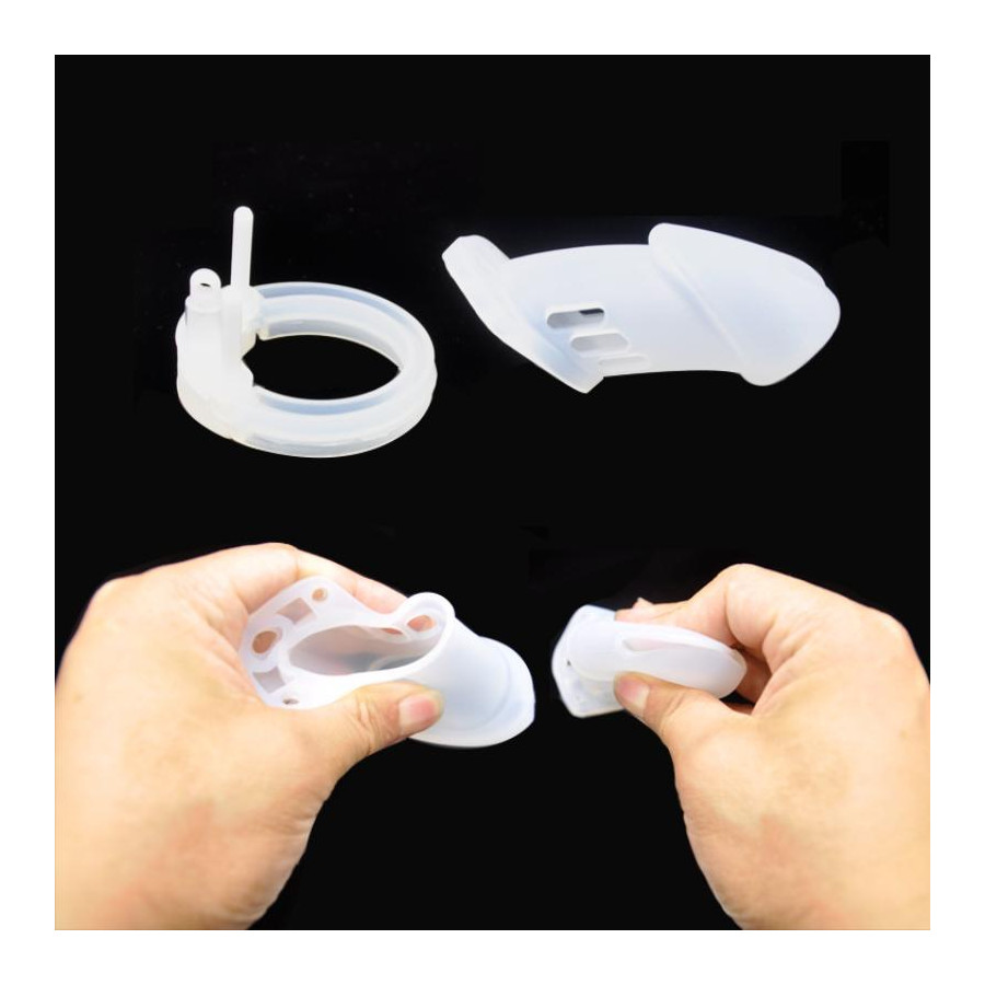 Cage de chasteté Silicone Bran 9 x 3cm Transparente