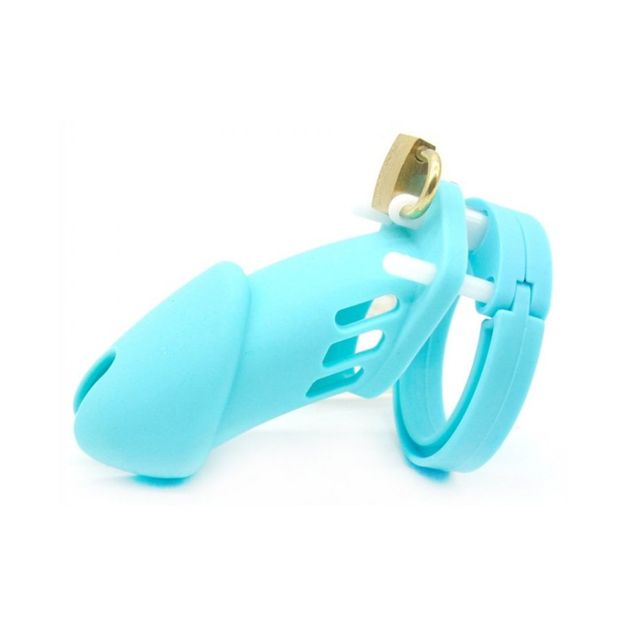 Cage de chasteté Silicone Bran 9 x 3cm Bleue