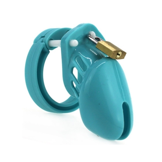 Cage de chasteté Silicone 7 x 3.3 cm Bleu