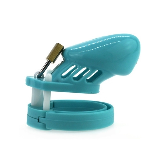 Cage de chasteté Silicone 7 x 3.3 cm Bleu