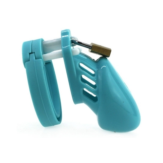 Cage de chasteté Silicone 7 x 3.3 cm Bleu