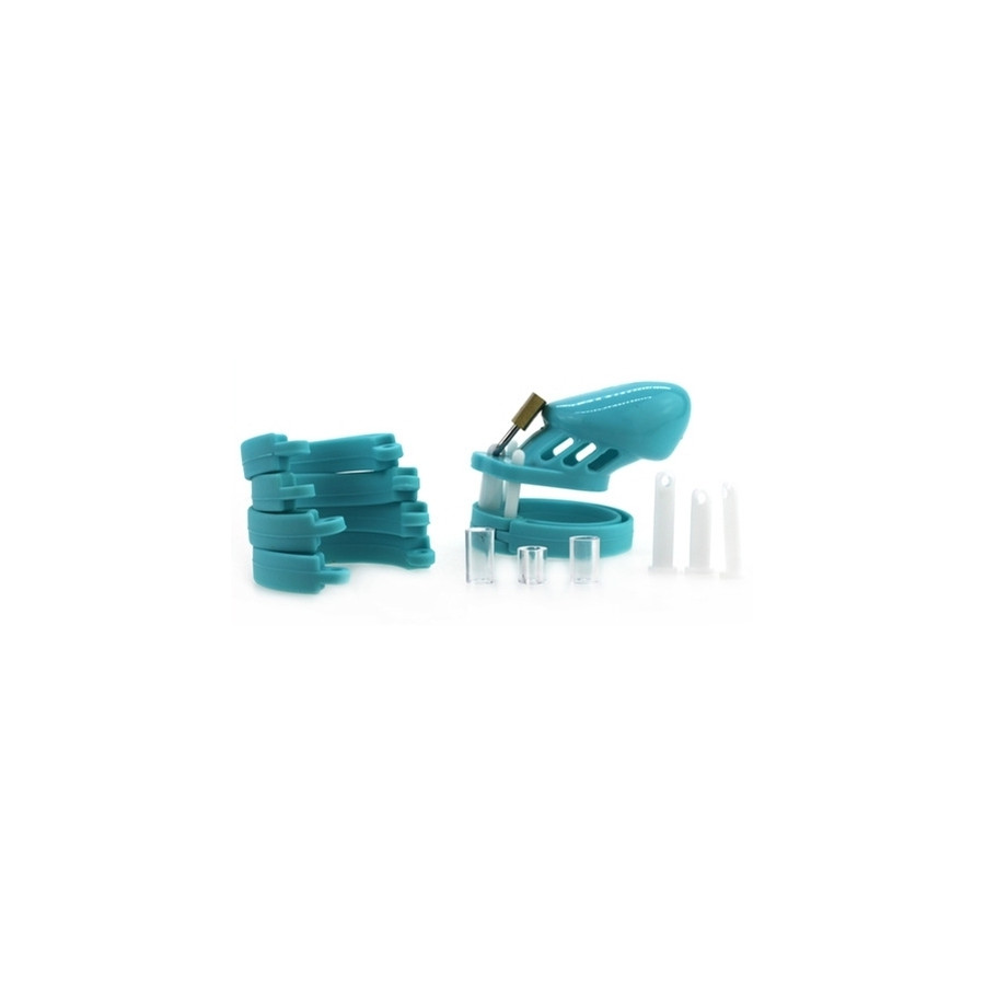 Cage de chasteté Silicone 7 x 3.3 cm Bleu