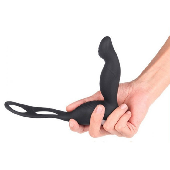Plug avec Cockring Langer P-Spot 10 x 3 cm