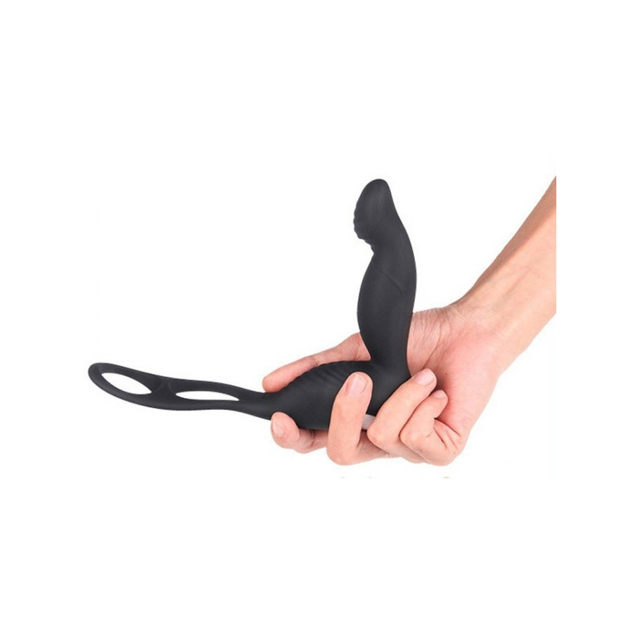 Plug avec Cockring Langer P-Spot 10 x 3 cm