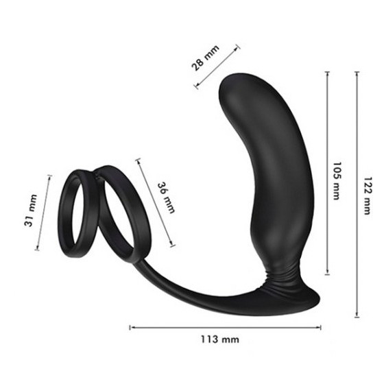 Plug vibrant et cockring Lanco 11 x 3.2 cm
