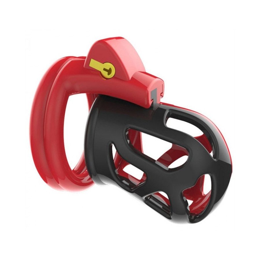 Cage de chasteté Joker 7.5 x 3cm Rouge-Noir