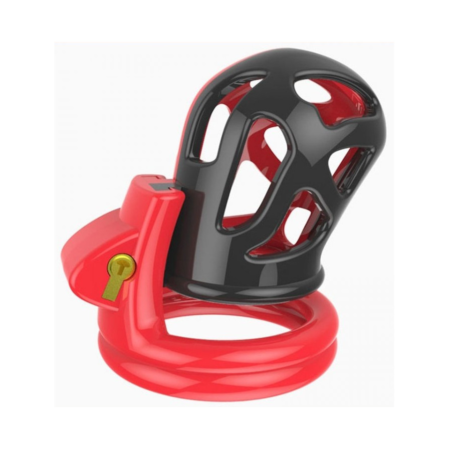 Cage de chasteté Joker 7.5 x 3cm Rouge-Noir
