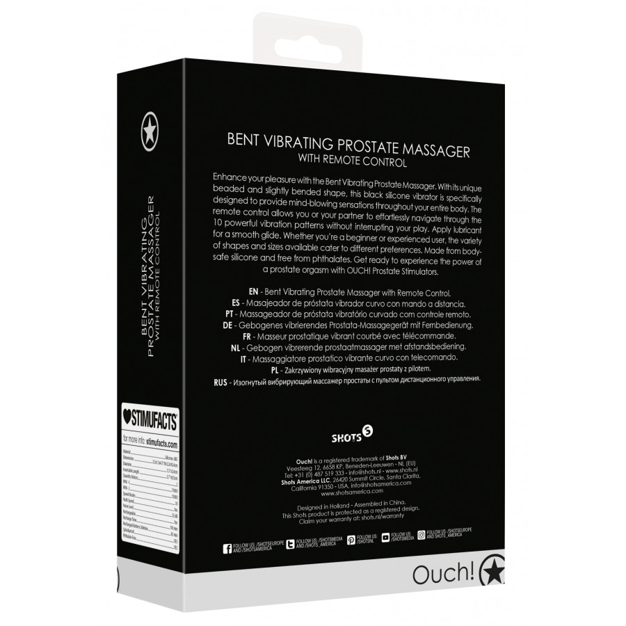 Stimulateur de prostate Bent 10 x 3.5cm