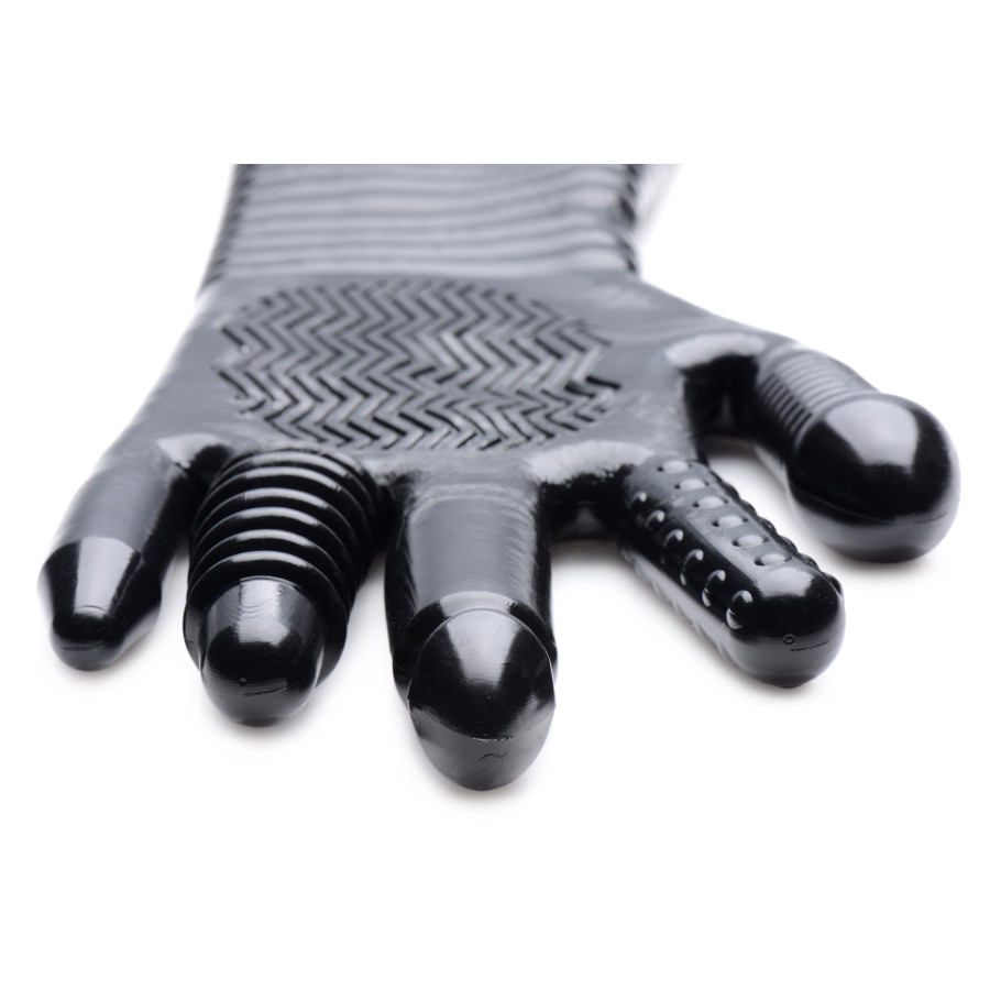 Gant Long Texturé Pleasure Fister Noir