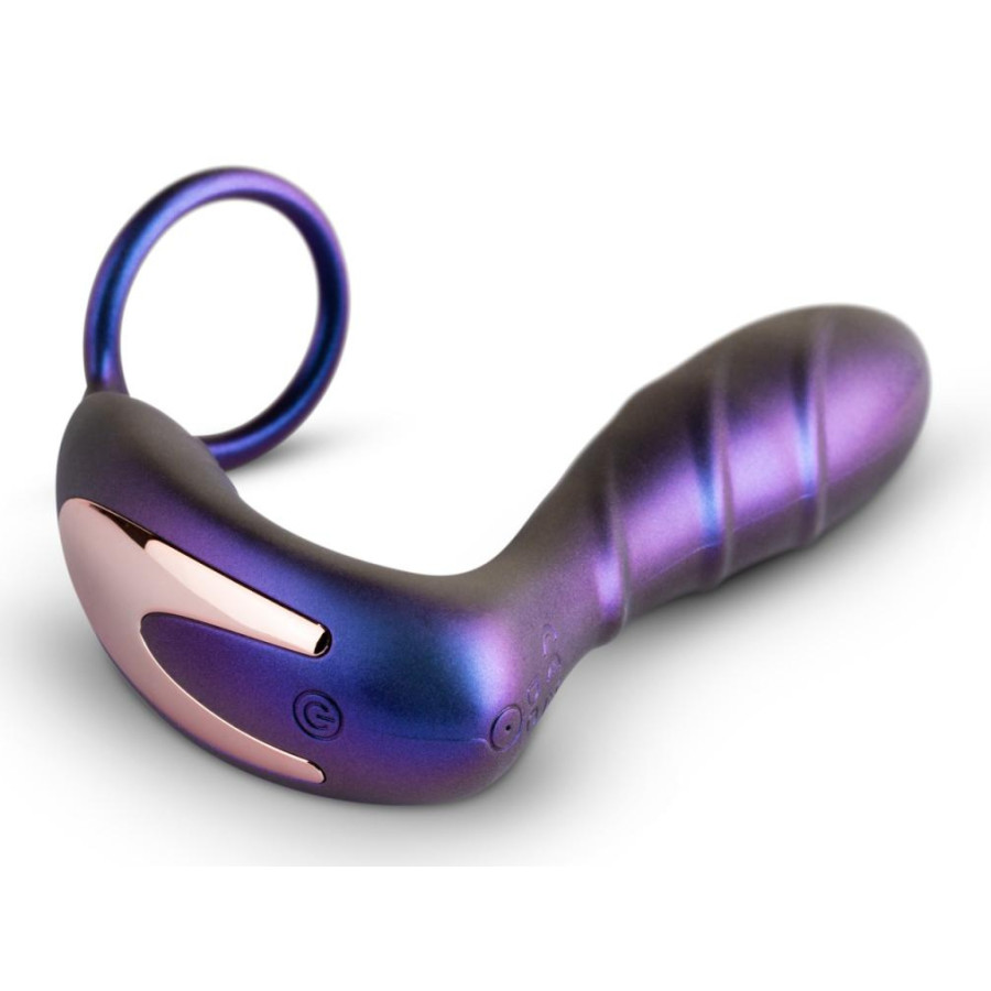 Cockring + Plug vibrant Black Hole Hueman 11 x 3.3cm