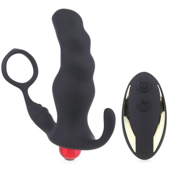 Cockring et plug vibrant Knight 10 x 3.5cm