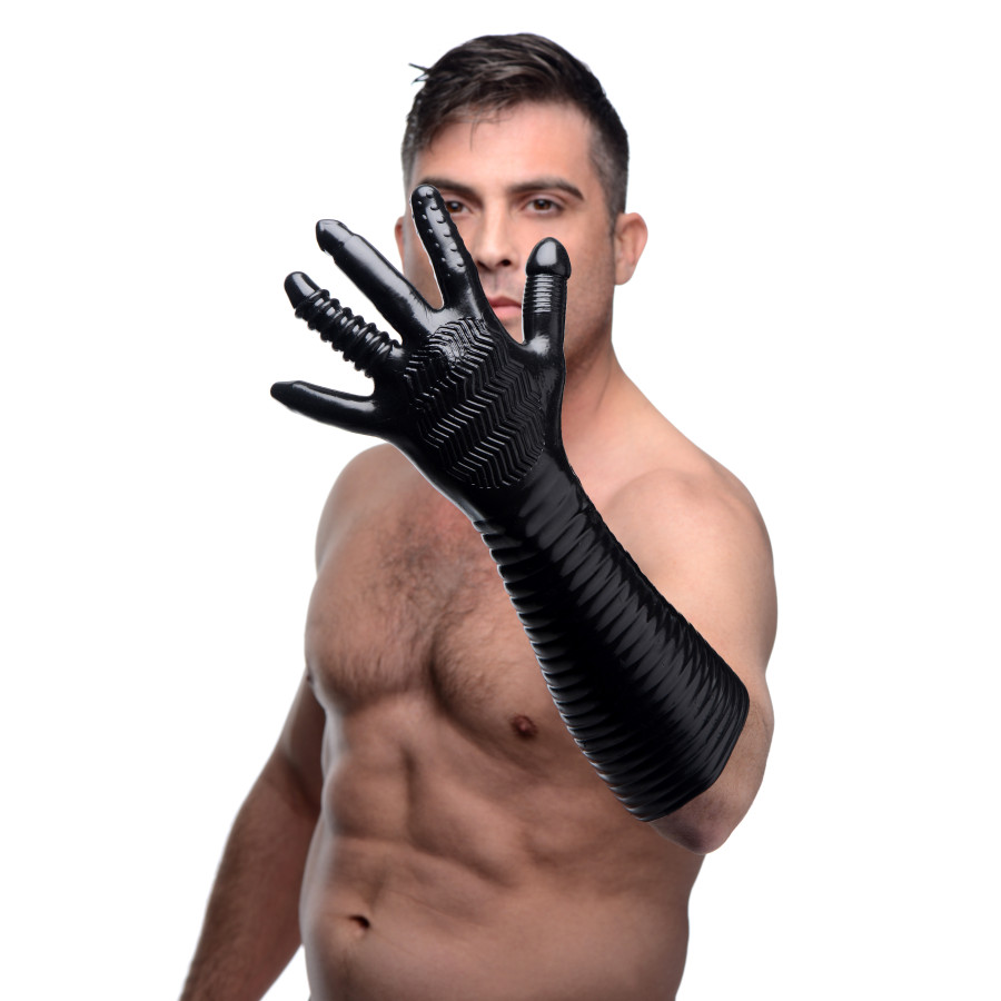 Gant Long Texturé Pleasure Fister Noir