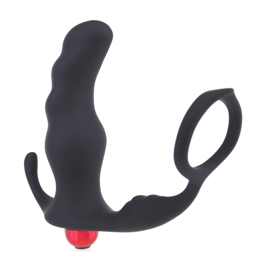 Cockring et plug vibrant Knight 10 x 3.5cm
