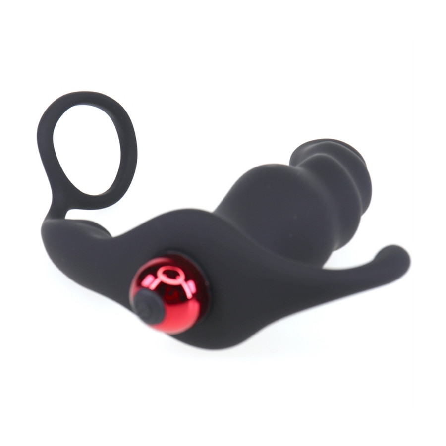 Cockring et plug vibrant Knight 10 x 3.5cm