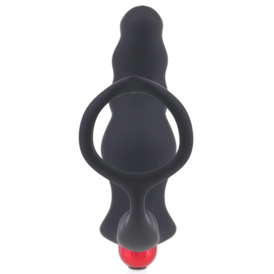 Cockring et plug vibrant Knight 10 x 3.5cm