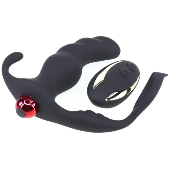 Cockring et plug vibrant Knight 10 x 3.5cm