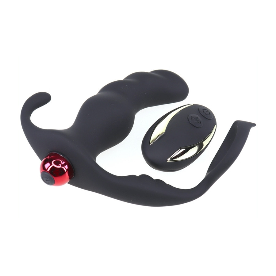 Cockring et plug vibrant Knight 10 x 3.5cm