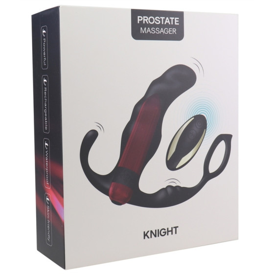 Cockring et plug vibrant Knight 10 x 3.5cm