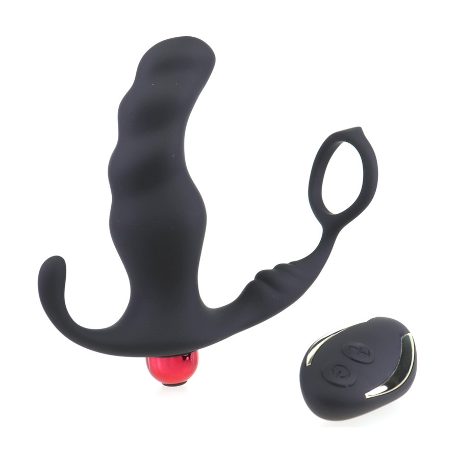 Cockring et plug vibrant Knight 10 x 3.5cm