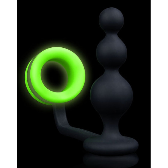 Cockring Plug phosphorescent Beads Glow 10 x 3.3cm
