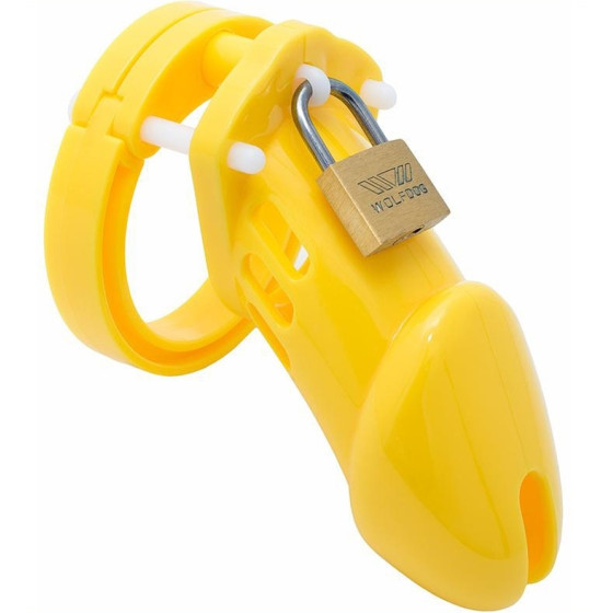 Cage de chasteté Silicone Bran 9 x 3cm Jaune