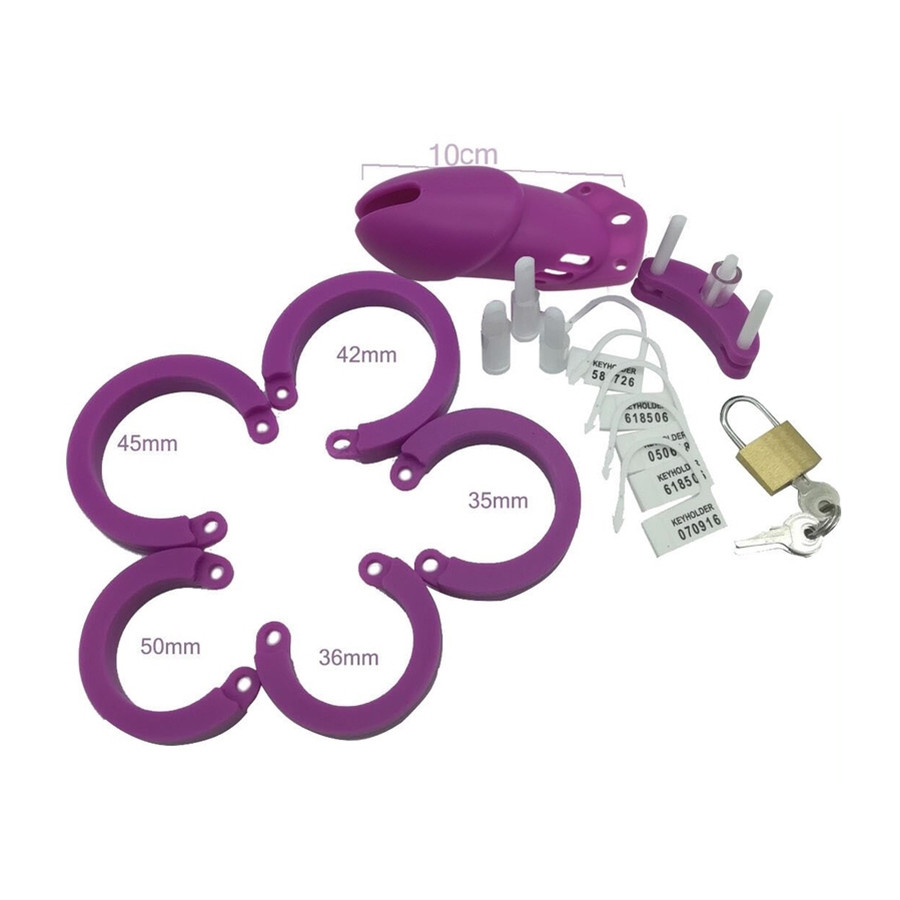 Cage de chasteté Silicone Bran 9 x 3cm Violette