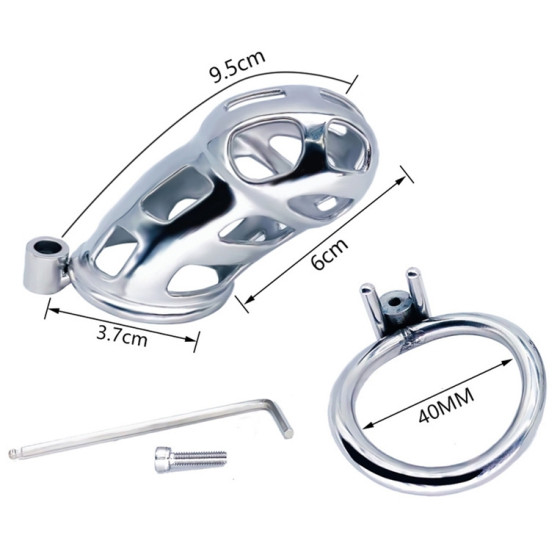 Cage de chasteté en métal Cobra Steel 10 x 3.7cm