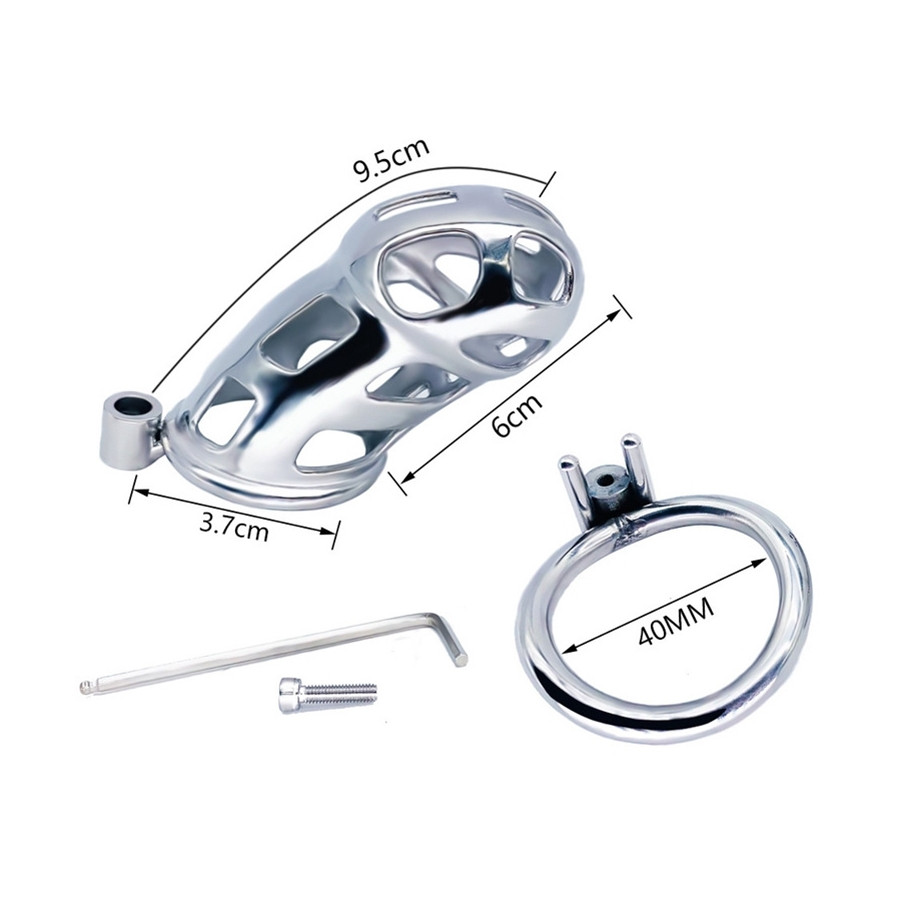 Cage de chasteté en métal Cobra Steel 10 x 3.7cm