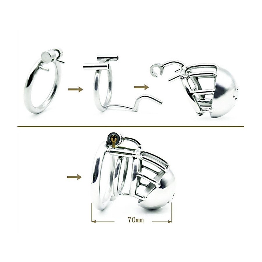 Cage de chasteté en métal Zone Xtrem Spécial Prince Albert 7 x 3.5cm