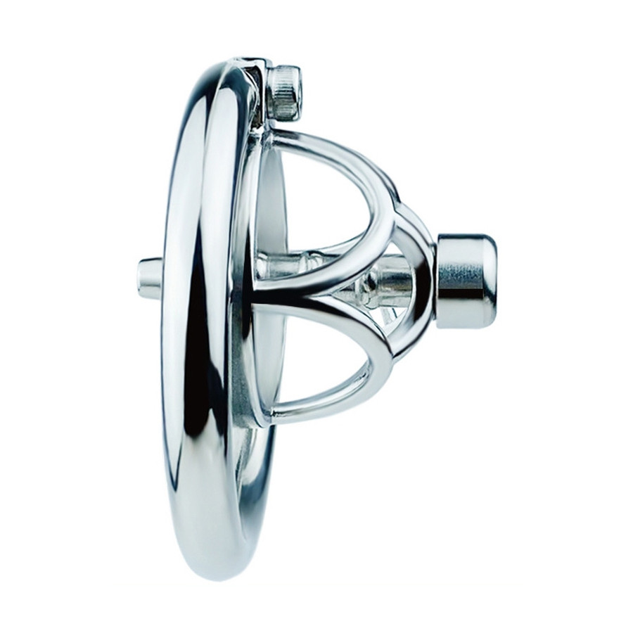 Cage de chasteté en métal avec Plug d'urètre Hexy 3 x 3.3cm