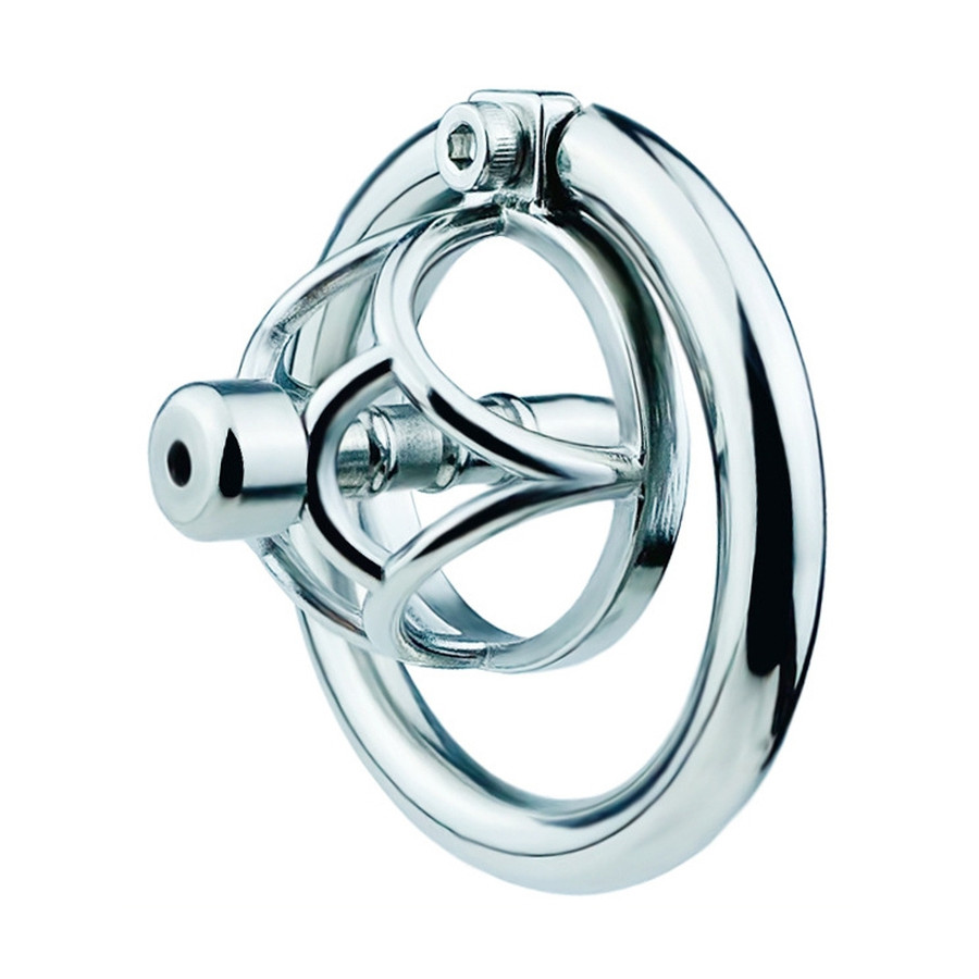 Cage de chasteté en métal avec Plug d'urètre Hexy 3 x 3.3cm