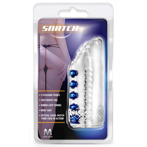 Masturbateur souple Snatch Transparent-Bleu