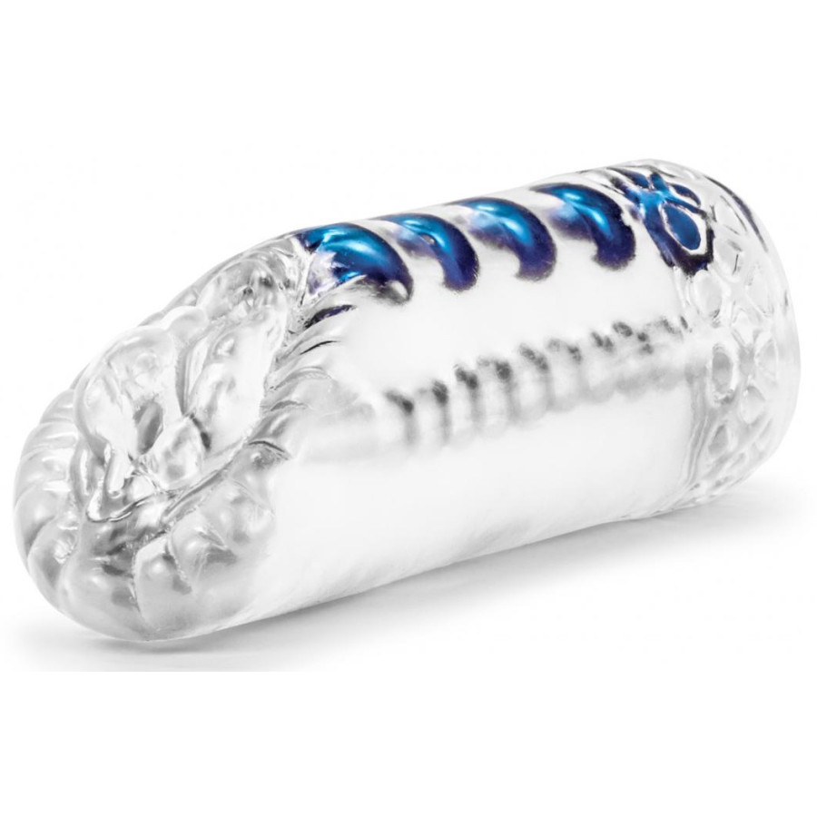 Masturbateur souple Snatch Transparent-Bleu