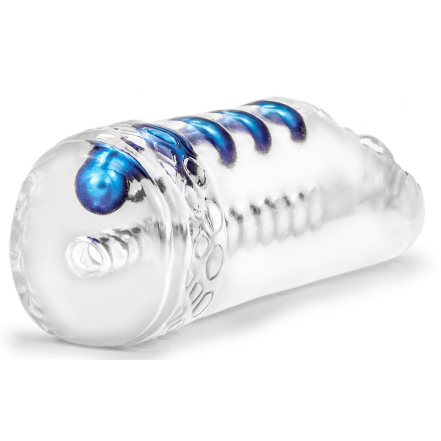 Masturbateur souple Snatch Transparent-Bleu