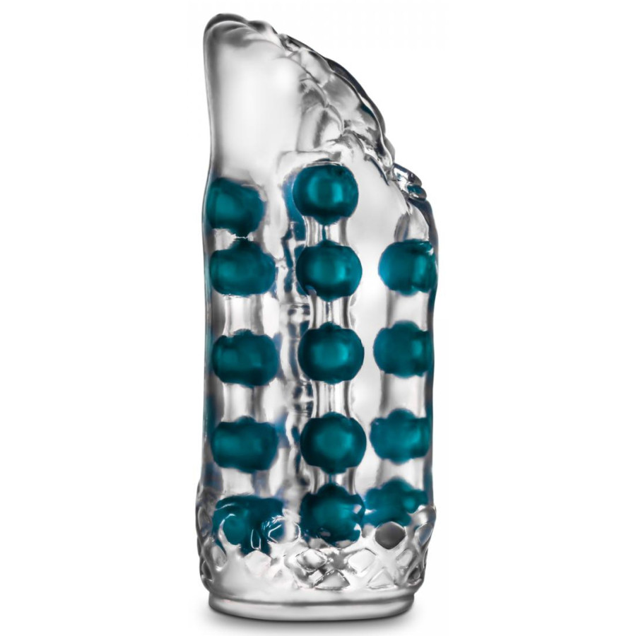 Masturbateur souple Super Stroker Transparent-Bleu