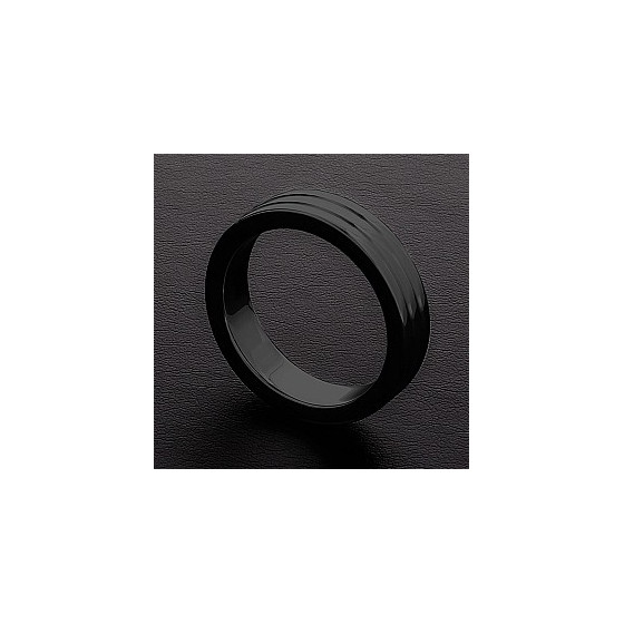 Cockring Ribbed Triune Noir 10mm