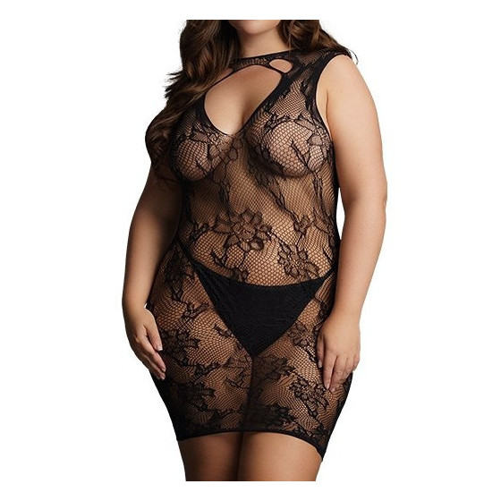 Robe sexy Grande Taille HIGH NECK Noire