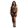 Robe sexy Grande Taille HIGH NECK Noire