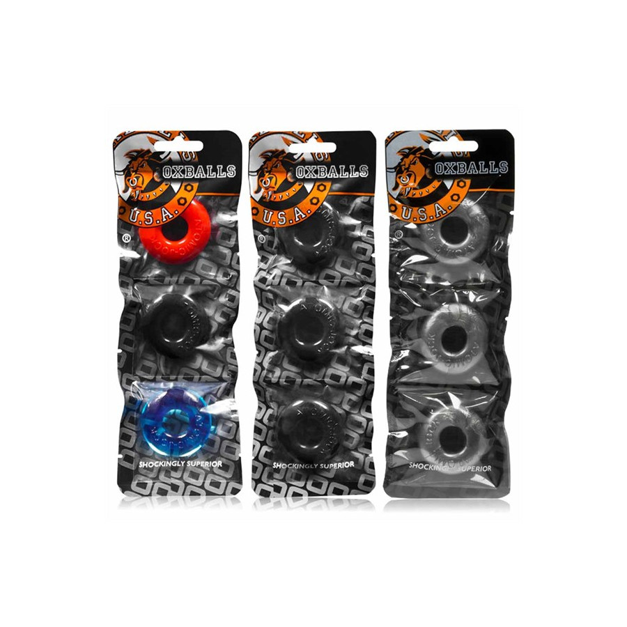 Pack de 3 mini cockrings Oxballs Gris