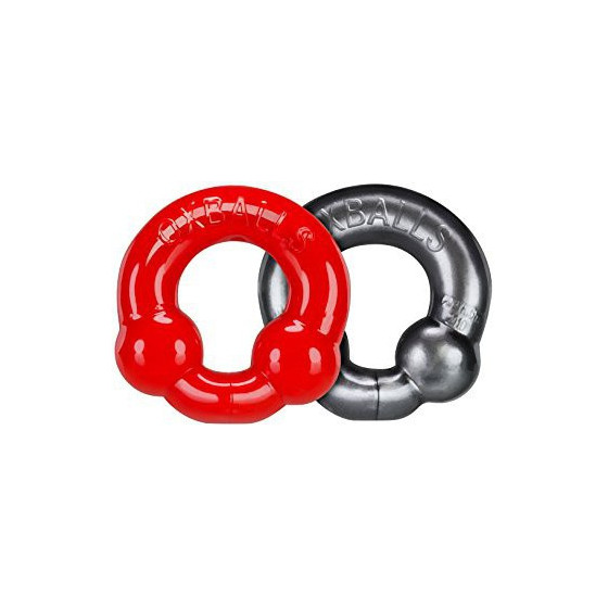 Pack Cockrings Ultraballs Oxballs Gris - Rouge