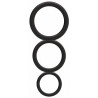 Set de 3 cockrings noirs en silicone