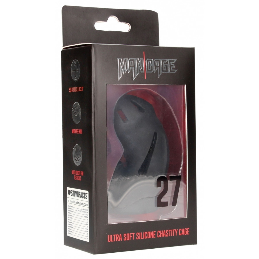 Cage de chasteté ManCage Modèle 27 - 9.6 x 3.5cm Noire