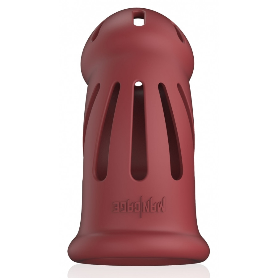 Cage de chasteté ManCage Modèle 28 - 9.5 x 3.5cm Rouge