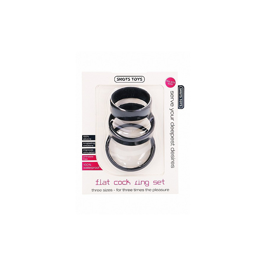 Pack de 3 cockrings en silicone Flat Cocks