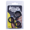 Pack de 3 mini cockrings souples noirs