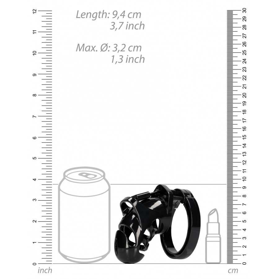 Cage de chasteté ManCage Modèle 25 - 9 x 3.5cm Noire