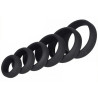 Lot de 6 cockrings Silicone Hyperion Noir