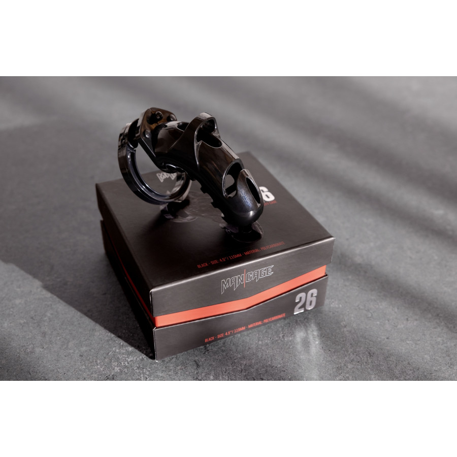 Cage de chasteté ManCage Modèle 26 - 11.5 x 3.5 cm Noire
